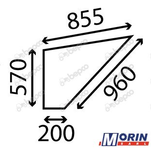 Pièces Agricole et Motoculture - Vitres - VITRE DE PORTE INFÉRIEURE - MF536