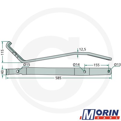 Pièces Agricole et Motoculture - Pièces Machine - Bras porte dents GF452M, 452P, 452T (58557710)