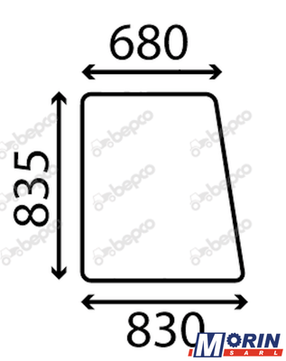 Pièces Agricole et Motoculture - Vitres - VITRE LATÉRALE FIXE pour MF 1080 cabine NEV - 2830660